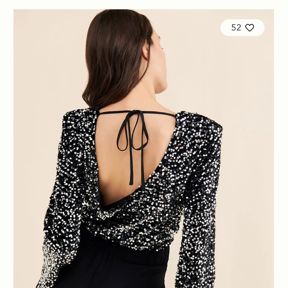 Anthropologie Black Sequin Bodysuit - Picture 4 of 4